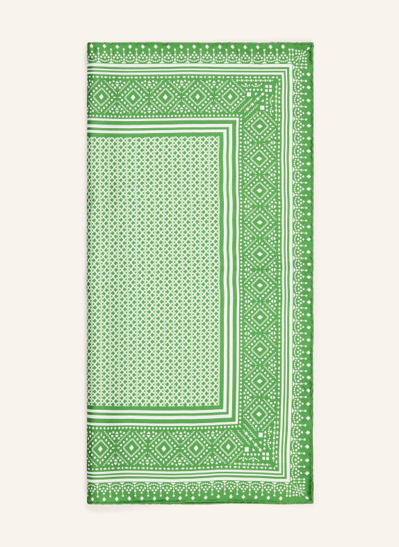 windsor. Foulard en soie VERT / BLANC