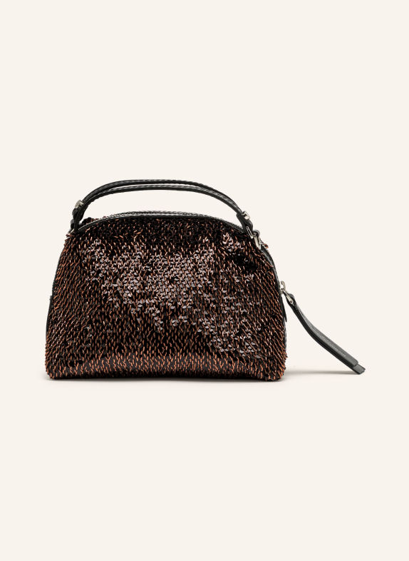 GIANNI CHIARINI Handtasche ALIFA SMALL mit Pailletten DUNKELBRAUN / SILBER