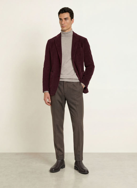 CINQUE Corduroy colbert CIBENITO Relaxed Fit DONKERPAARS