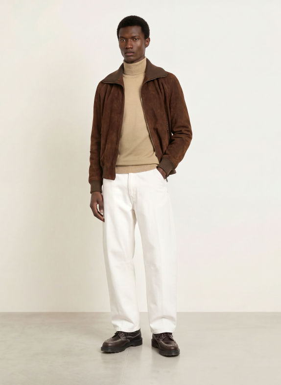 HUGO Lederblouson LAINES DUNKELBRAUN