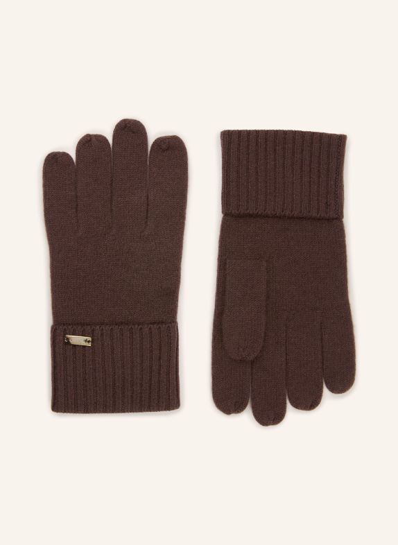 HERNO Handschoenen van kasjmier MARRON FONCÉ