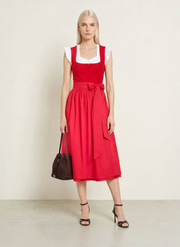 ALISSA BY KINGA MATHE Dirndl ALEA din in ROȘU
