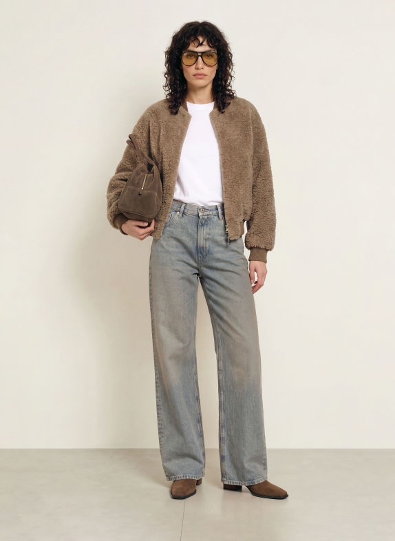 STUDIO AR Teddyfell-Blouson LAURA TAUPE