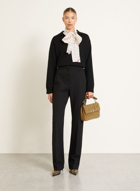 VALENTINO GARAVANI Skuldertaske ROCKSTUD SPIKE MEDIUM med nitter BEIGE / GULD