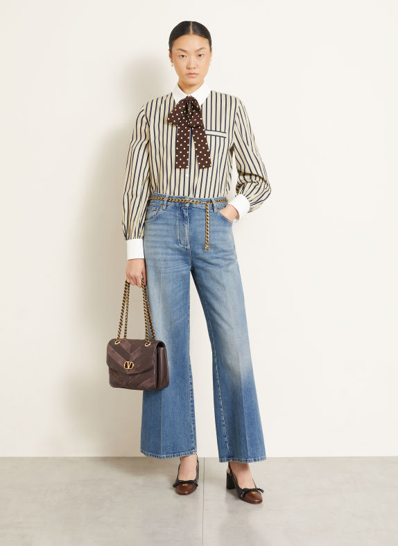 VALENTINO GARAVANI DJUNA MEDIUM Crossbody Bag DARK BROWN / GOLD