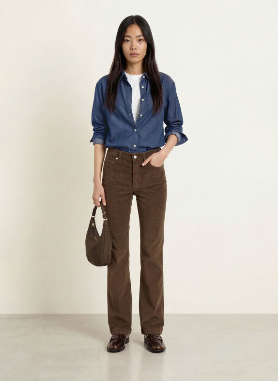 nine:inthe:morning PAOLIE Cord Pants DARK BROWN