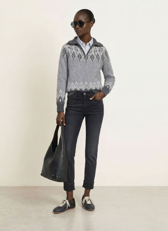 CAMBIO Jean droit PEARLIE 5324 dark cozy well worn