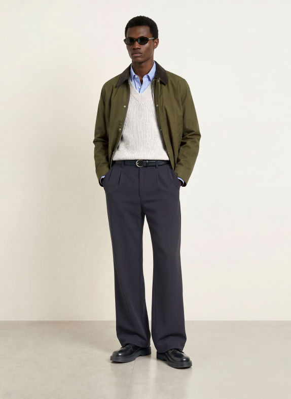 PAUL Chino Wide Fit DONKERBLAUW