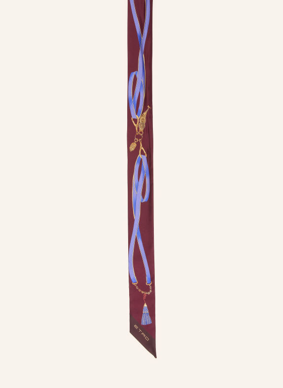 ETRO Seidenschal DUNKELROT / CAMEL / BLAU