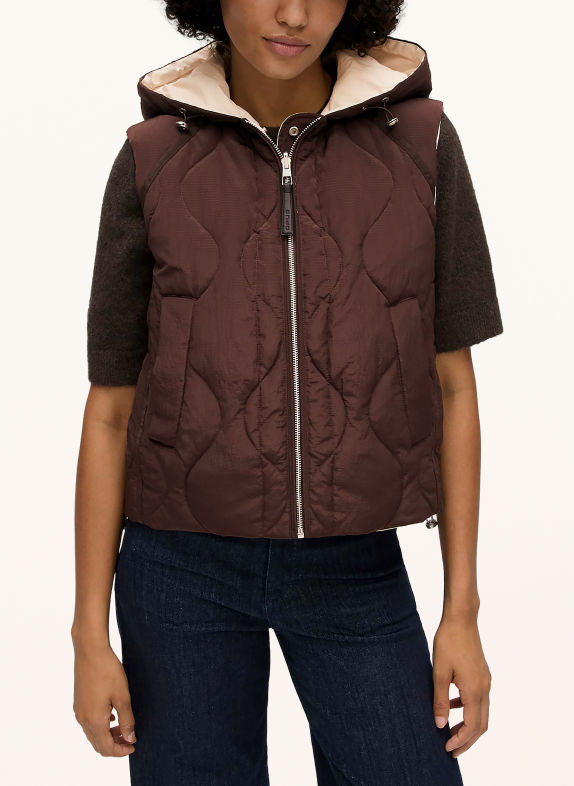 OPUS Gilet matelassé WESULA MARRON FONCÉ