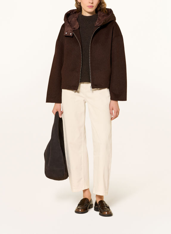 OPUS Blouson met afneembare capuchon MARRON FONCÉ