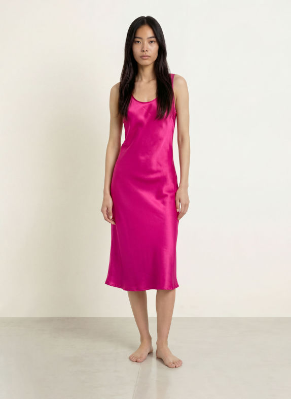 ESSENZA Chemise de nuit LUA UNI en satin FUCHSIA
