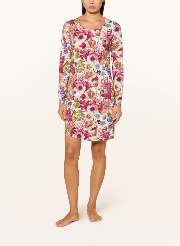 ESSENZA Chemise de nuit ELM VIOLESTA CRÈME / FUCHSIA / VERT