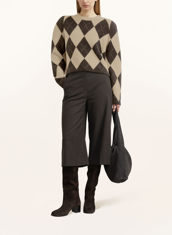 COMMA Pullover DUNKELBRAUN / BEIGE