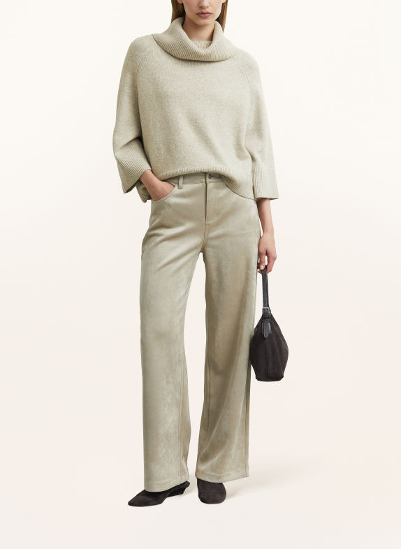comma Turtleneck sweater with 3/4 sleeves BEIGE