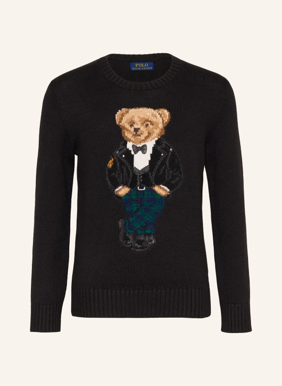 POLO RALPH LAUREN Svetry ČERNÁ / SVĚTLE HNĚDÁ / BÍLÁ
