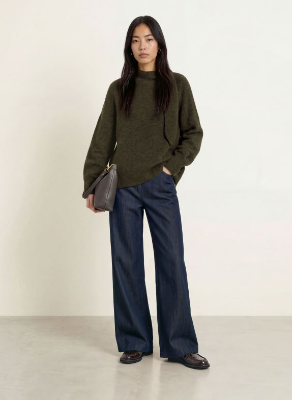 CINQUE Pullover CIBRUMO mit Alpaka und Schluppe DUNKELGRÜN