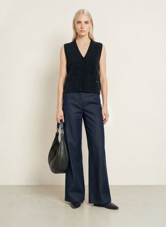 CINQUE Gebreid vest CIPLUI met alpaca DONKERGRIJS
