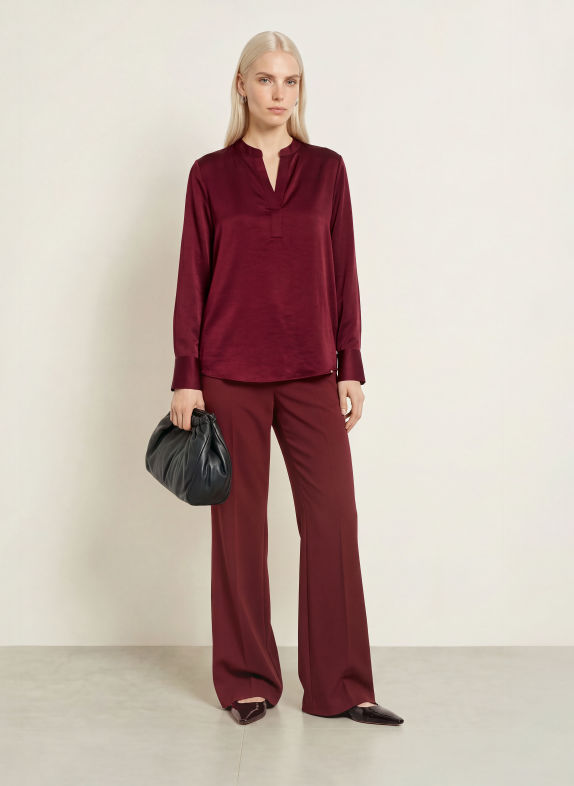 CINQUE CITAUBO Satin Shirt blouse DARK RED