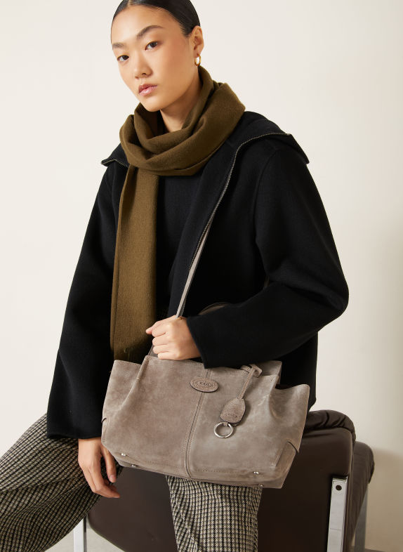 TOD'S Shopper SMALL GRAU / SILBER