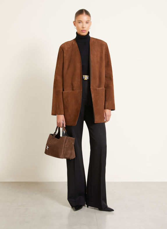 TOD'S Handbag BROWN / SILVER