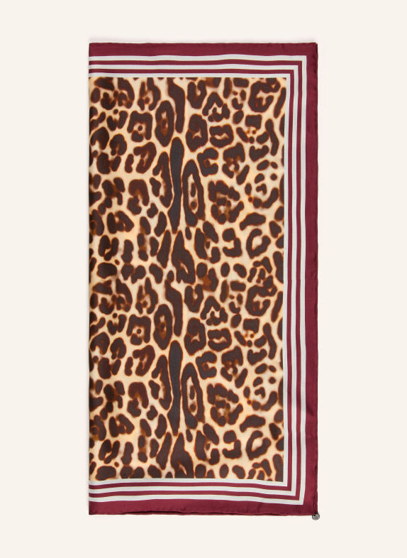 CODELLO Zijden sjaal MARRON FONCÉ / BEIGE / DONKERROOD
