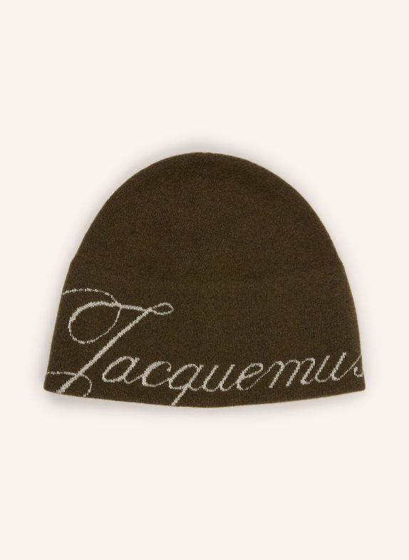 JACQUEMUS LE BONNET ATELIER Hat with Merino Wool OLIVE / CREAM