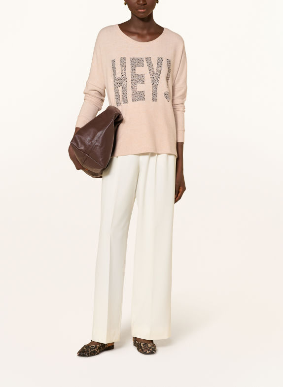 miss goodlife Oversized sweater with gemstones BEIGE