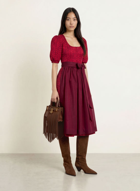 Grasegger Dirndl PAULINA ROT / DUNKELROT