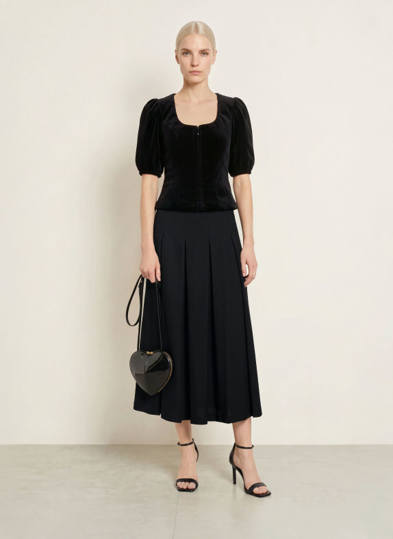 Grasegger IVY Pleated Skirt BLACK