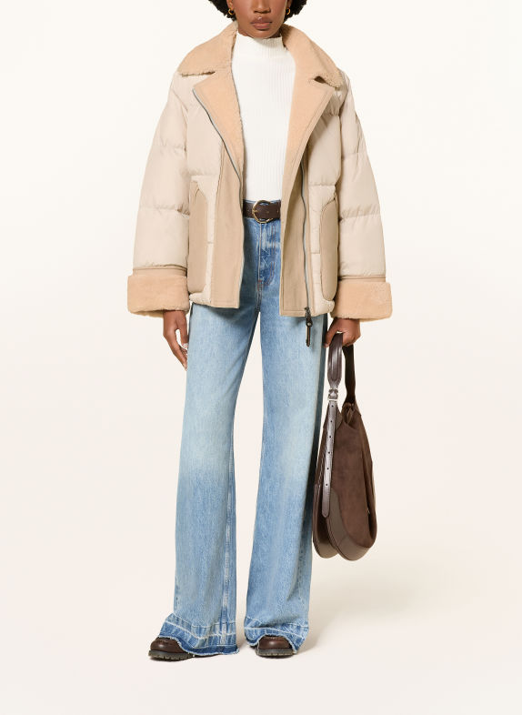 PARAJUMPERS Donsjas CHYNA in een materiaalmix CRÈME / BEIGE