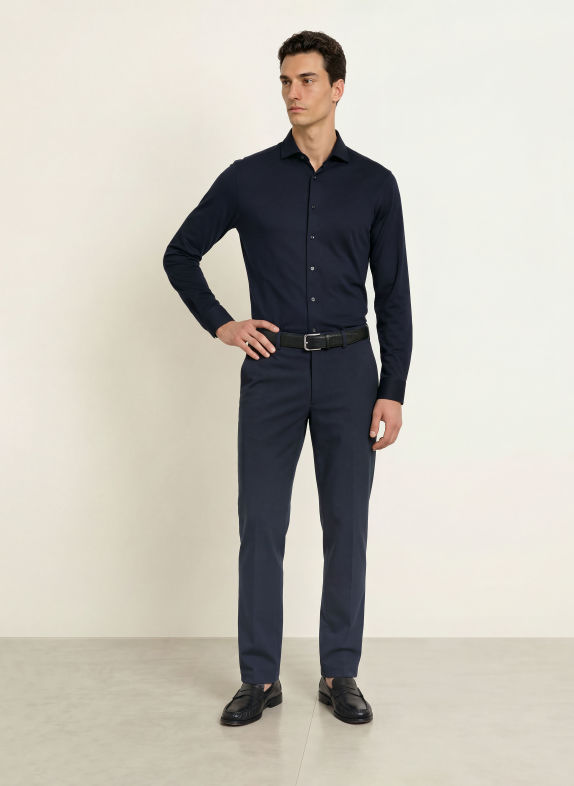 seidensticker Regular-Fit Jersey Shirt DARK BLUE