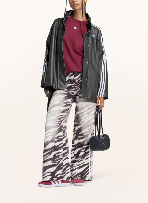 adidas Originals Jas in leerlook ZWART / WIT