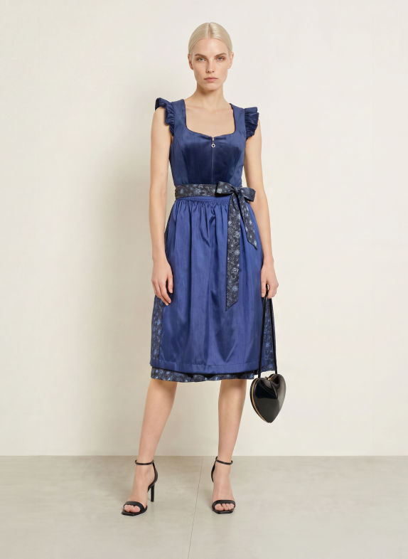 Spieth & Wensky Robe Dirndl KENDALL BLEU FONCÉ / BLEU CLAIR