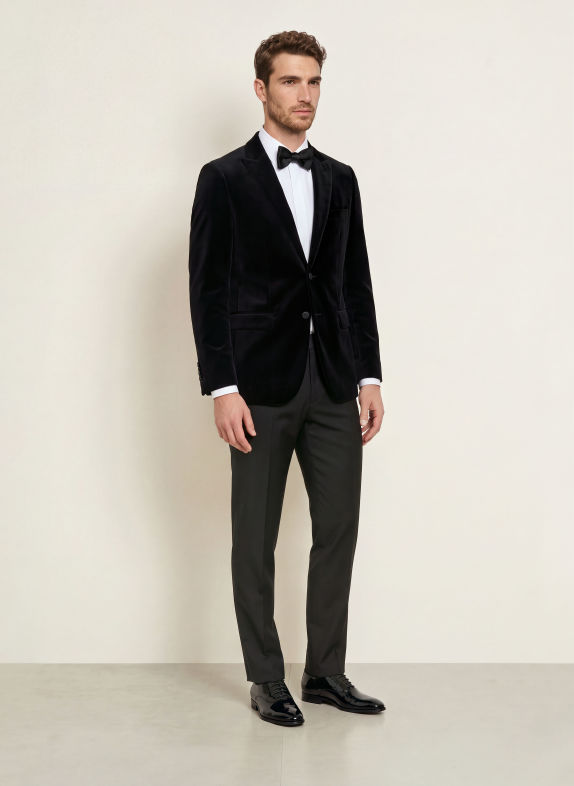 HUGO Samtsakko ARTI Extra Slim Fit SCHWARZ