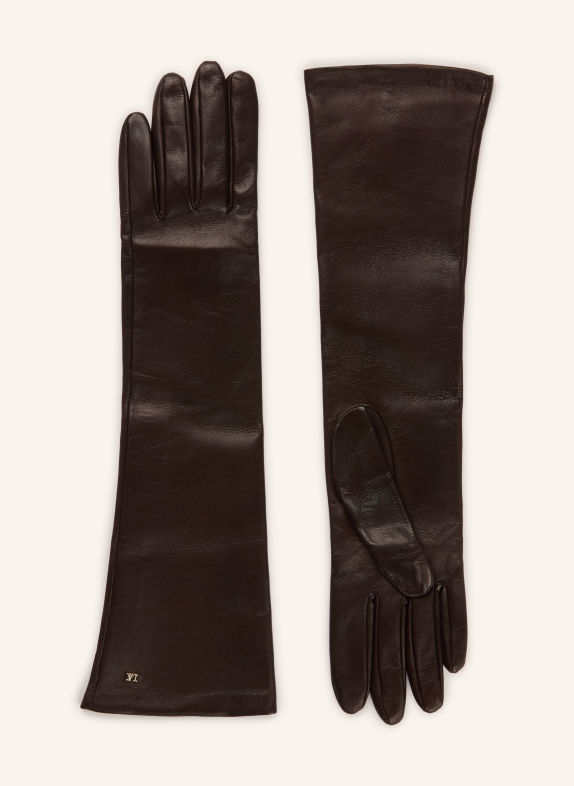 Max Mara Leren handschoenen AFIDEE MARRON FONCÉ