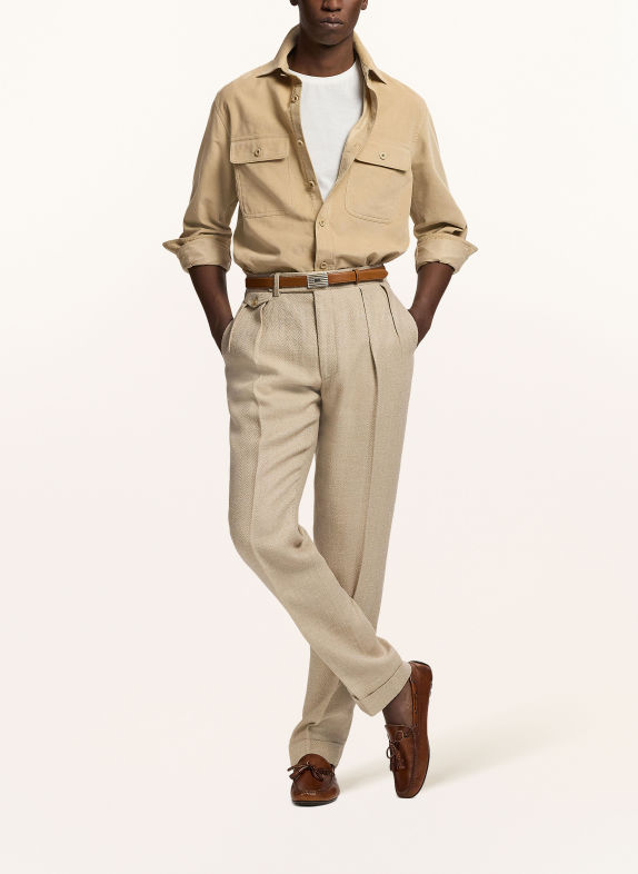 RALPH LAUREN PURPLE LABEL Chemise en velours côtelé, coupe Comfort Fit BEIGE