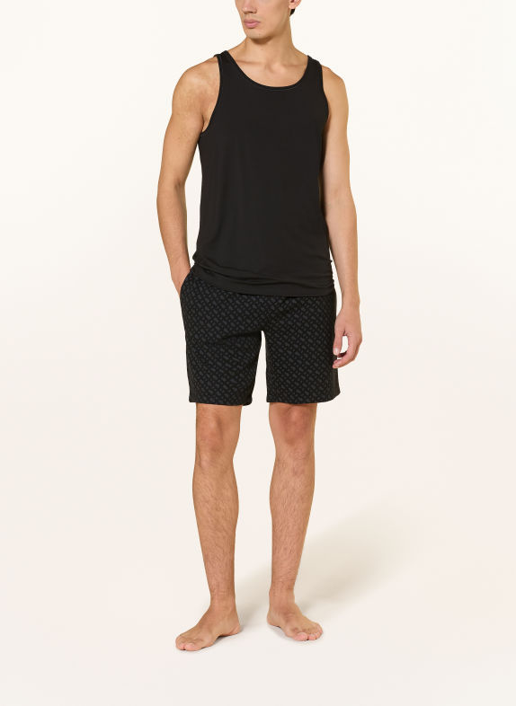 BOSS Short de pyjama NOIR / TAUPE