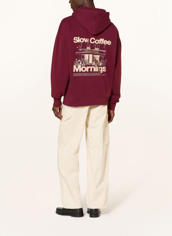PEGADOR Oversized hoodie MASSA DONKERROOD
