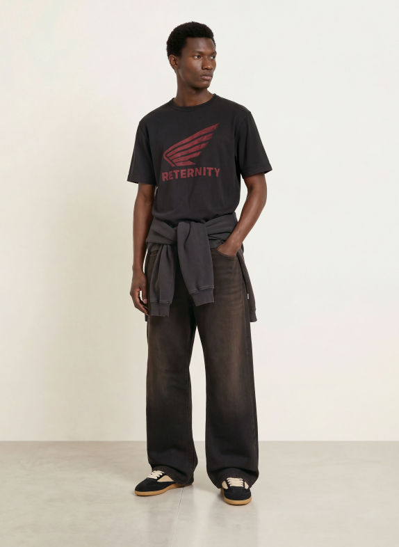 RETERNITY T-shirt AERO DONKERGRIJS / ROOD