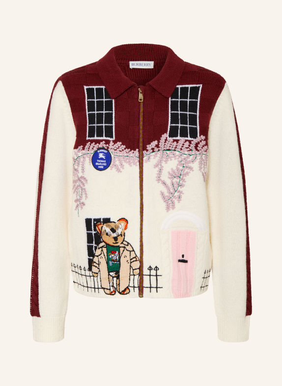 BURBERRY Gilet CRÈME / BEIGE / ROUGE FONCÉ