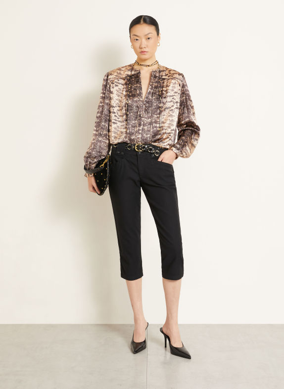 ISABEL MARANT Chemisier LARAYA en soie BEIGE / TAUPE