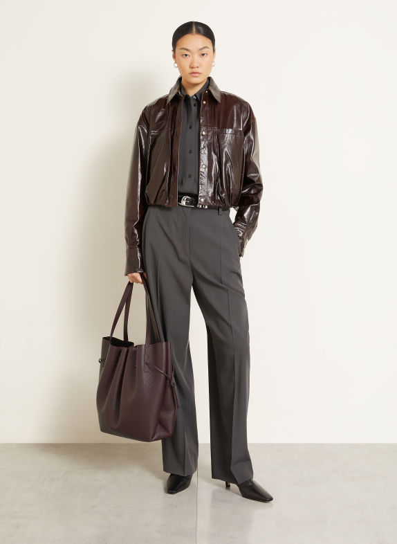 YUZEFI SCALLOP Bucket Bag DARK RED