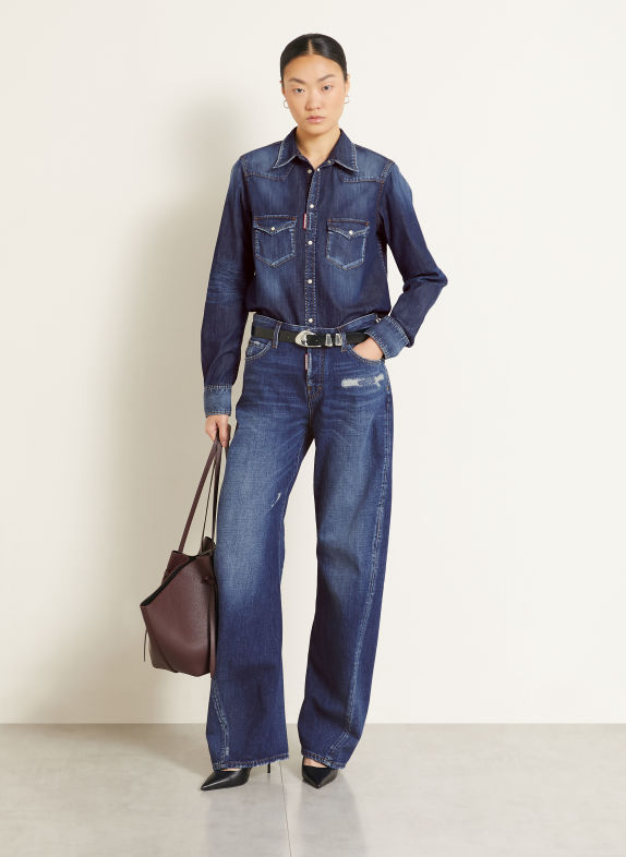 DSQUARED2 Jeansblus MÖRKBLÅ