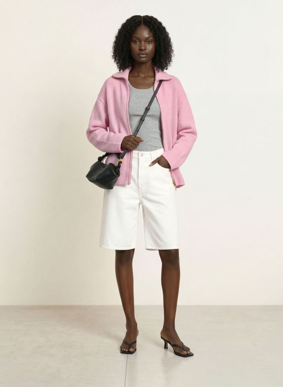 LADNERI Vest MELUA met kasjmier ROZE