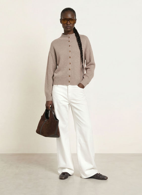 LADNERI Gilet NORDINA en cachemire BEIGE
