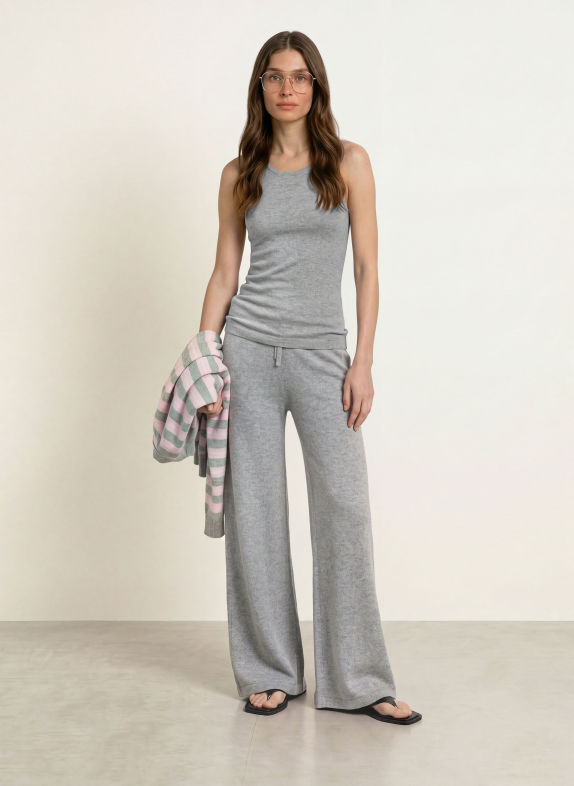 LADNERI Haut en maille ELOU avec cachemire GRIS