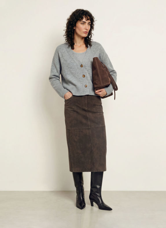 LADNERI Vest LUCE met kasjmier GRIJS