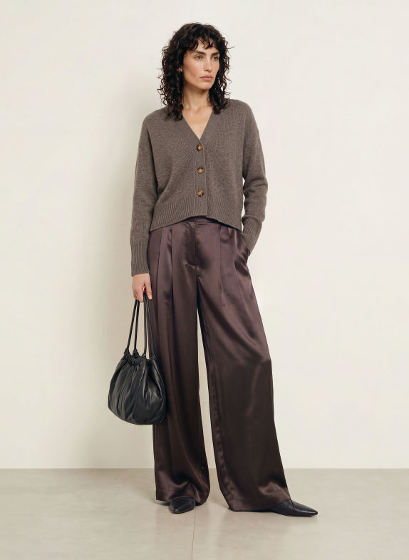 LADNERI Vest LUCE met kasjmier TAUPE