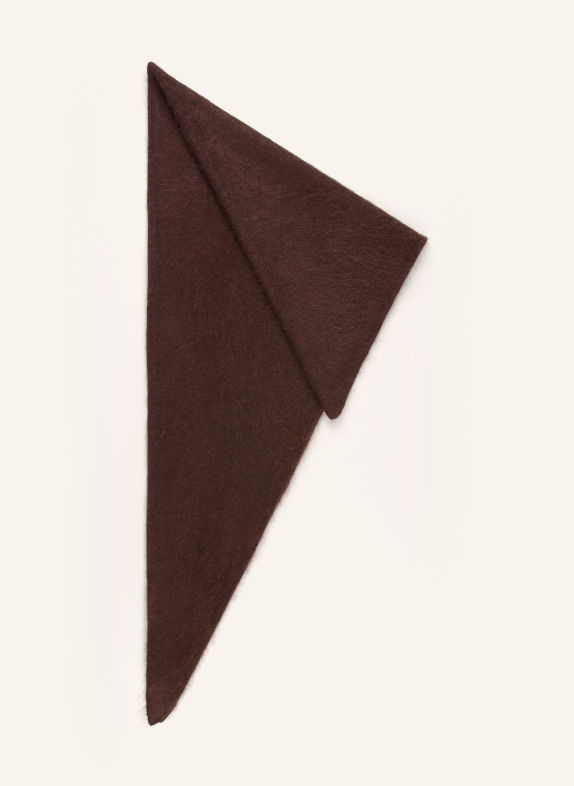LADNERI Dreieckstuch PAXA aus Cashmere DUNKELBRAUN